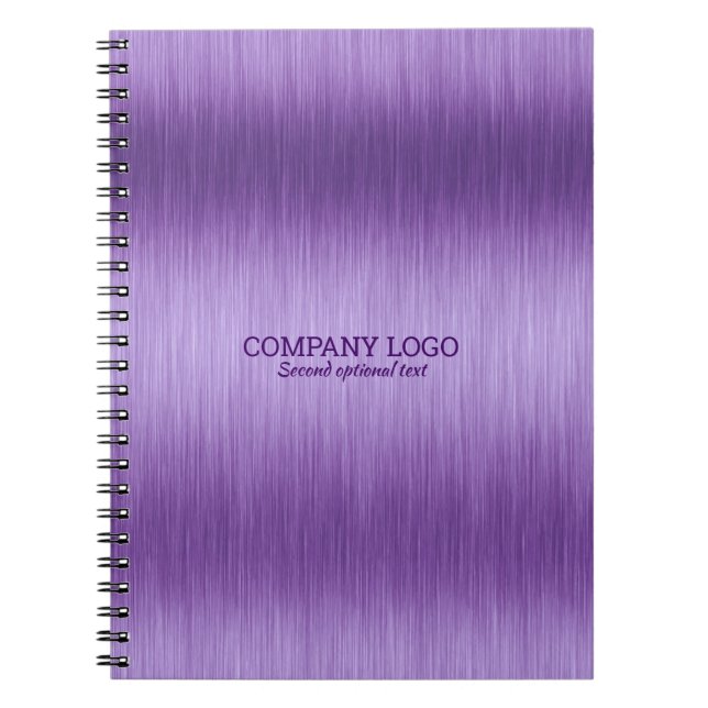 Cuaderno Textura de aluminio cepillado metálico falso púrpu (Frente)
