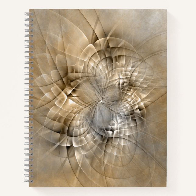 Cuaderno Textura de arte fractal moderno abstracto tonos ti (Anverso)