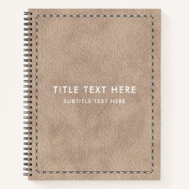 Cuaderno Textura de cuero Ante beige y ajuste