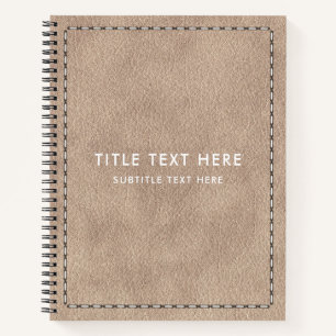 Cuaderno Textura de cuero Ante beige y ajuste