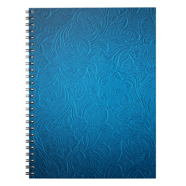 Cuaderno Textura de cuero azul (Frente)
