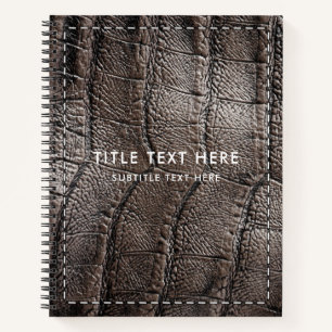 Cuaderno Textura de cuero de ligador marrón y punzonado