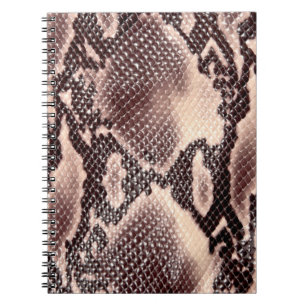 Cuaderno Textura de cuero de serpiente marrón