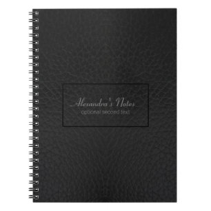 Cuaderno Textura de cuero falso negro vintage