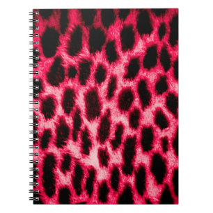 Cuaderno Textura de cuero leopardo con colores negro y rojo