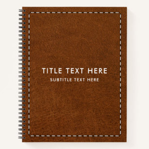 Cuaderno Textura de cuero marrón y ajuste