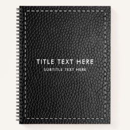 Cuaderno Textura de cuero negro y ajuste