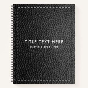 Cuaderno Textura de cuero negro y ajuste