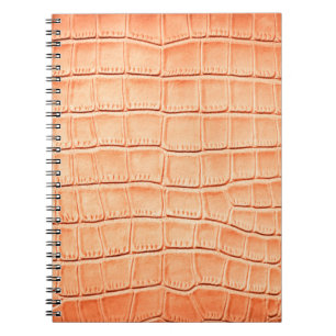 Cuaderno textura de cuero reptil naranja