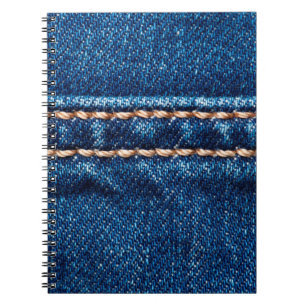 Cuaderno Textura de denim azul con cierre de línea de cost