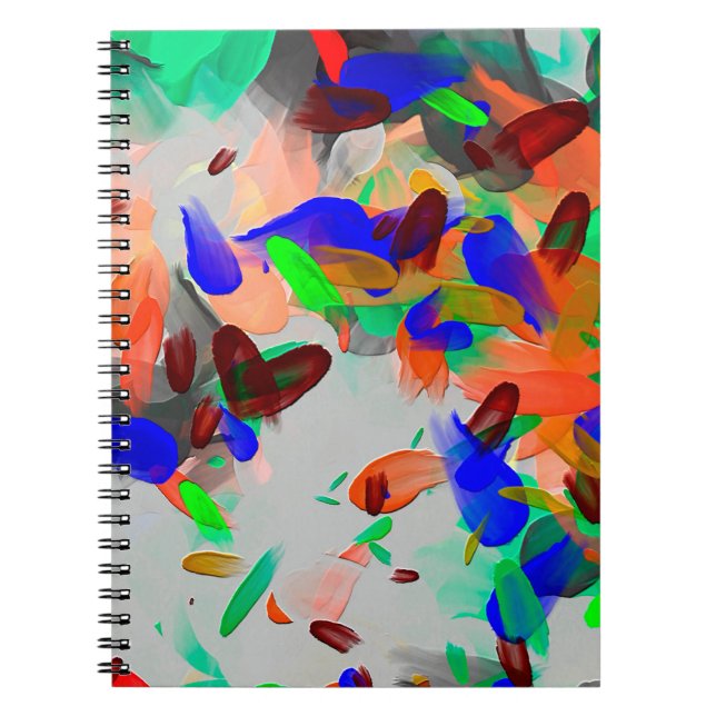 Cuaderno Textura de dibujo abstracto con pintura real caóti (Frente)