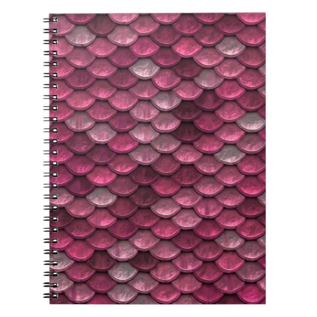 Cuaderno Textura de escalas metálicas rosadas (Frente)