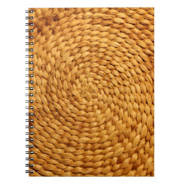 Cuaderno textura de fondo de bast trenzado marrón (Frente)
