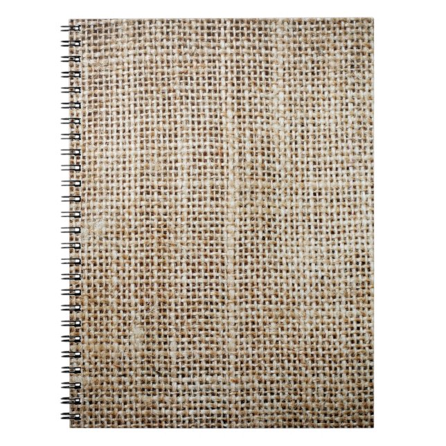 Cuaderno Textura de fondo de Burlap Hessian (Frente)
