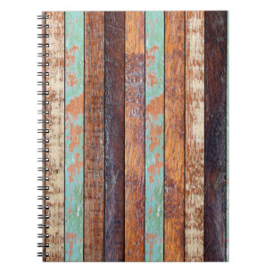 Cuaderno textura de fondo de madera vertical envejecida