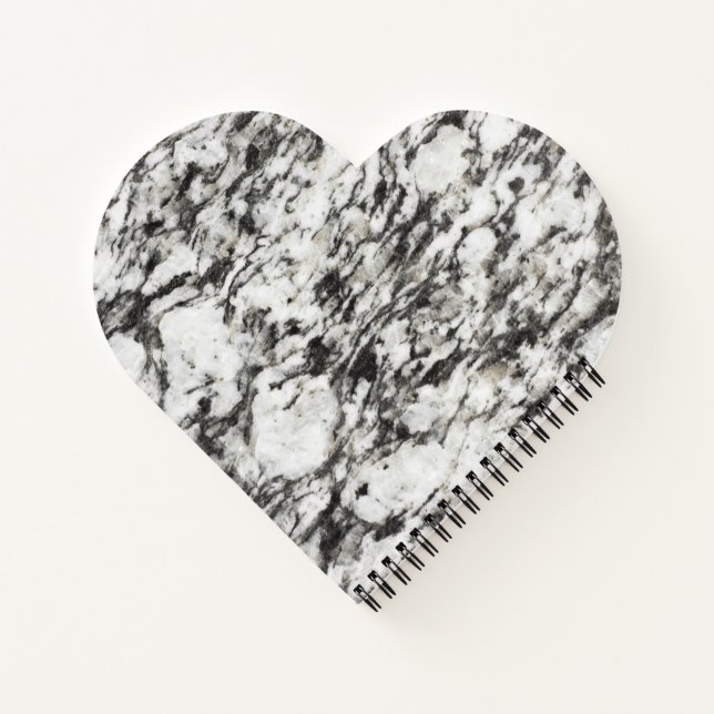 Cuaderno Textura de granito | Fondo de mármol negro (Reverso)