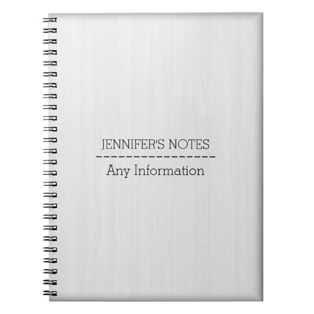 Cuaderno Textura de grano de madera blanca (Frente)