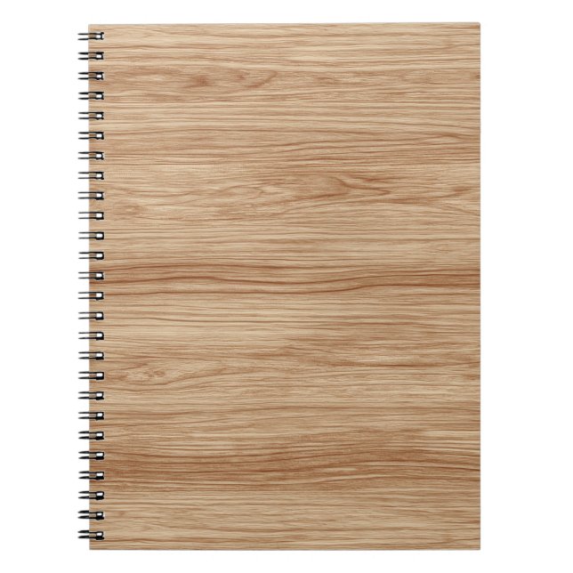 Cuaderno Textura de grano de madera de roble de luz natural (Frente)