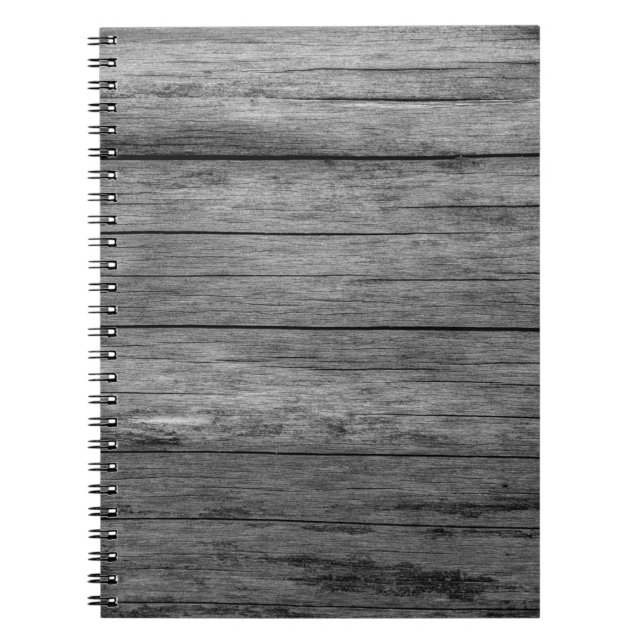 Cuaderno Textura de grano gris de madera de tablero (Frente)