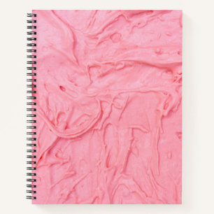 Cuaderno Textura de helado de fresa rosa