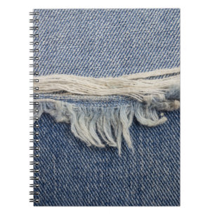 Cuaderno Textura de jeans despojados, fondo elegante.