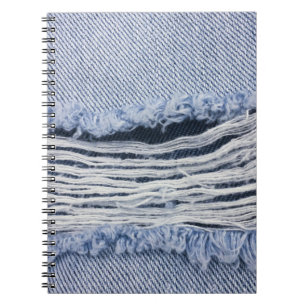 Cuaderno Textura de jeans rotos con azul claro