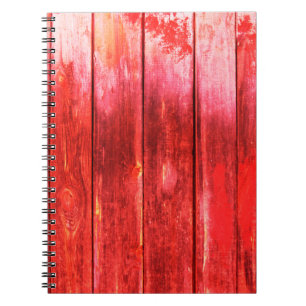 Cuaderno Textura de la pared de madera roja brillante. Text