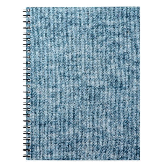 Cuaderno Textura de lana de tejido azul cierre foto de fond (Frente)