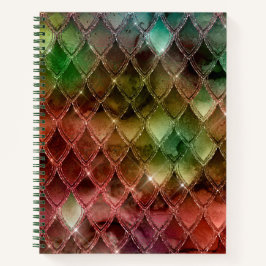 Cuaderno Textura de las escalas del dragón arco iris
