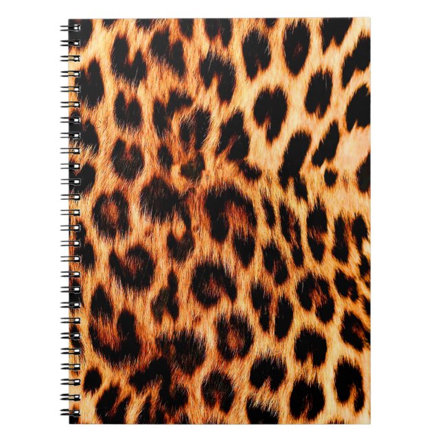 Cuaderno Textura de leopardo, patrón de animales africanos  (Frente)
