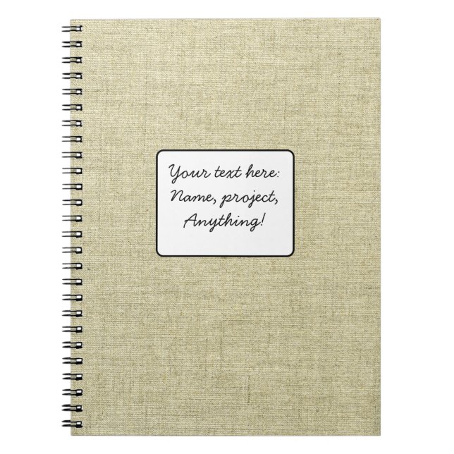 Cuaderno Textura de lienzo de lino natural (Frente)