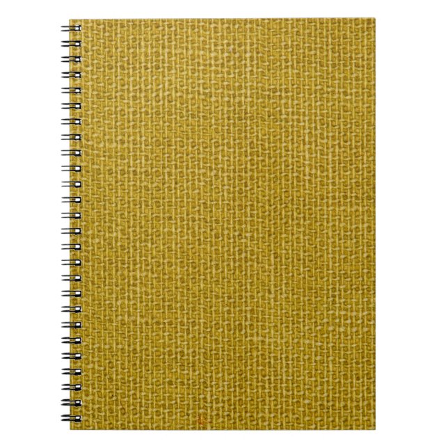 Cuaderno Textura de lino amarillo cierre fondo de la foto. (Frente)