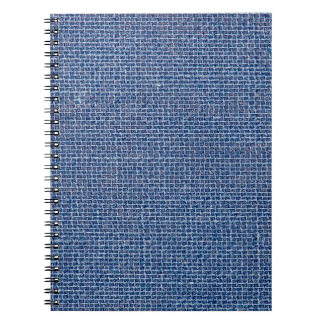 Cuaderno Textura de lino azul cierre fondo de foto. (Frente)