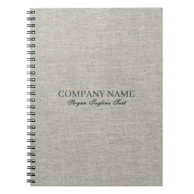 Cuaderno Textura de lino gris claro (Frente)