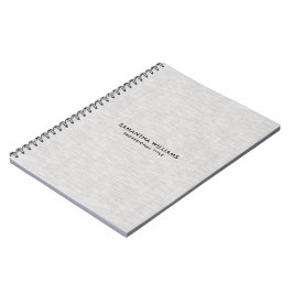 Cuaderno Textura de lino gris claro minimalista