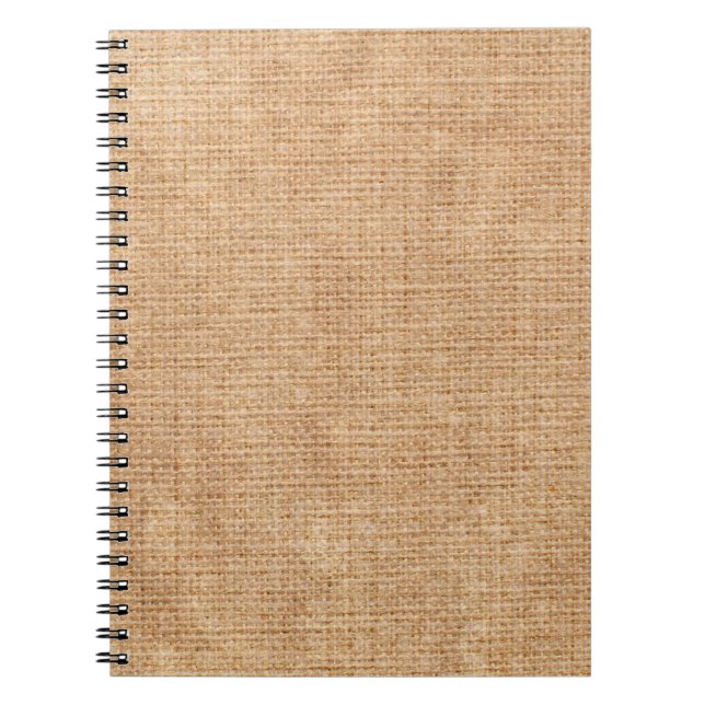 Cuaderno Textura de lino natural como bagaje, beige, (Frente)