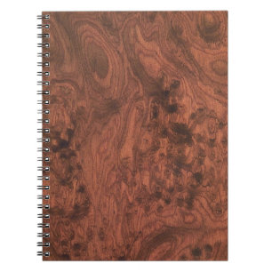 Cuaderno Textura de madera de Burl Mahogany