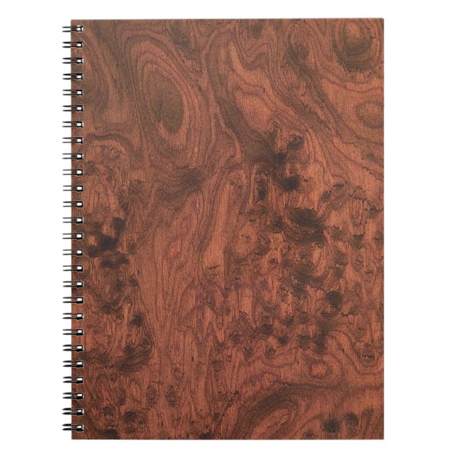 Cuaderno Textura de madera de Burl Mahogany (Frente)