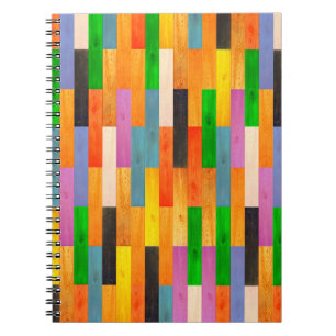 Cuaderno Textura de madera multicolor. Parqué de madera