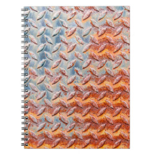 Cuaderno Textura de malla metalizado oxidada. Closeup Rusty
