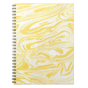 Cuaderno Textura de mármol amarillo. Dibujo de mano