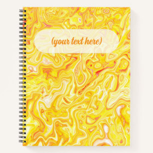 Cuaderno Textura de mármol amarillo limón miel Abstracto Lí