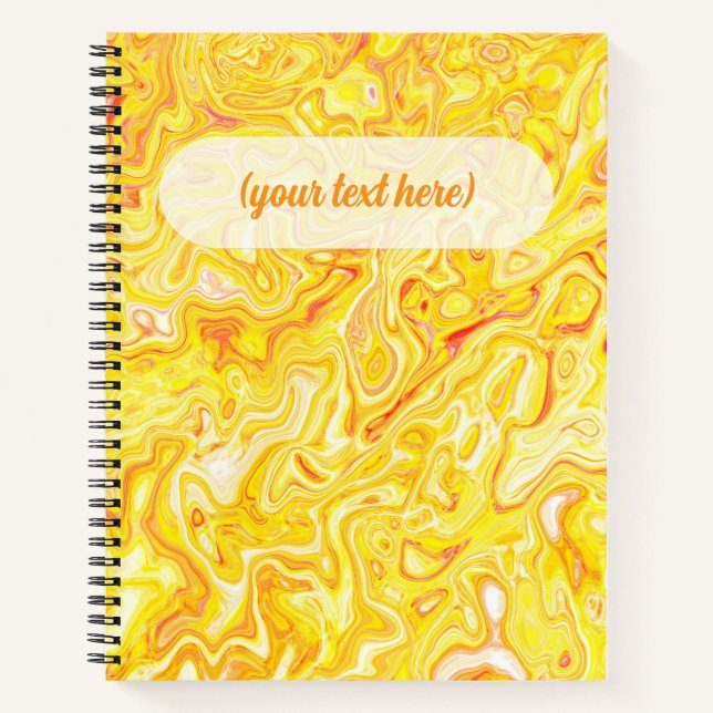 Cuaderno Textura de mármol amarillo limón miel Abstracto Lí (Anverso)