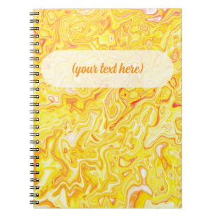 Cuaderno Textura de mármol amarillo limón miel Líquido abst