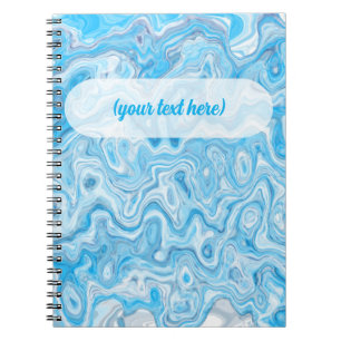 Cuaderno Textura de mármol azul de glaciar helado abstracto