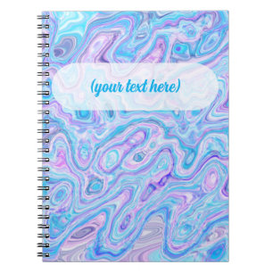 Cuaderno Textura de mármol azul violeta pintura líquida abs
