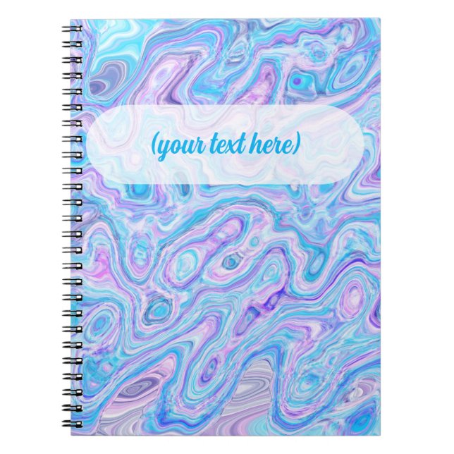Cuaderno Textura de mármol azul violeta pintura líquida abs (Frente)