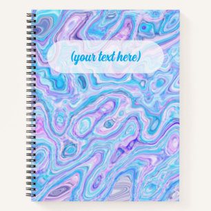 Cuaderno Textura de mármol azul violeta pintura líquida abs