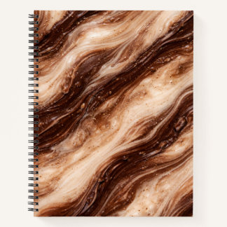 Cuaderno Textura de mármol de batido de chocolate