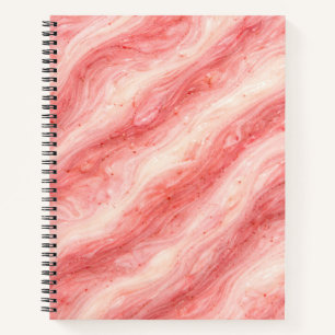 Cuaderno Textura de mármol de batido de fresa